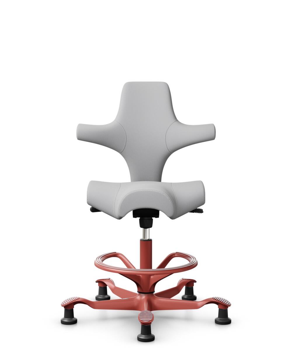 HÅG Capisco 8106 - Steelcut Trio 3 (Kvadrat) - Wol / Polyamide - STT133 - Light grey - Framekleur - Blush Rose - Gasveer - 200 mm (Zithoogte 46-64cm) - Vloercontact - Glijdoppen - Voetenring - Ja, in framekleur - Voetster - Nee, voetster in framekleur - 1