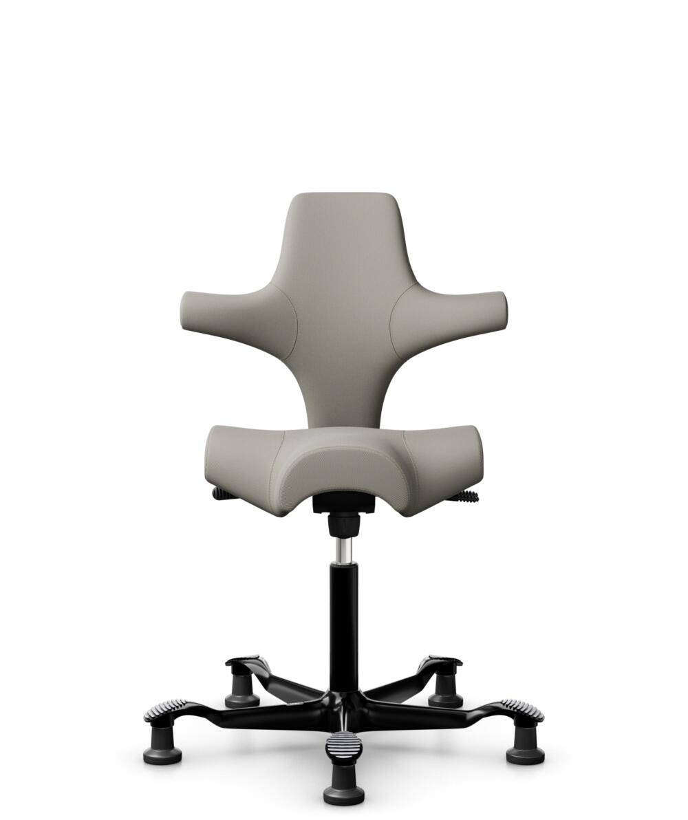 HÅG Capisco 8106 - Steelcut Trio 3 (Kvadrat) - Wol / Polyamide - STT253 - Beige-grey - Framekleur - Zwart - Gasveer - 265 mm (Zithoogte 53-79cm) - Vloercontact - Glijdoppen - Voetenring - Nee, geen voetenring - Voetster - Nee, voetster in framekleur - 1