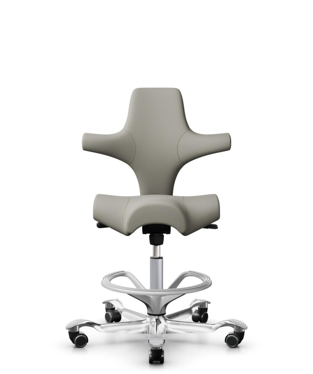 HÅG Capisco 8106 - Steelcut Trio 3 (Kvadrat) - Wol / Polyamide - STT253 - Beige-grey - Framekleur - Zilver - Gasveer - 200 mm (Zithoogte 46-64cm) - Vloercontact - Harde wielen t.b.v. zachte vloeren - Voetenring - Ja, in framekleur - Voetster - Ja, voet... - 1