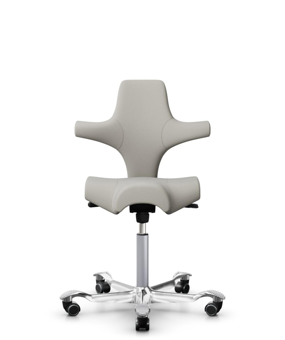 HÅG Capisco 8106 - Steelcut Trio 3 (Kvadrat) - Wol / Polyamide - STT213 - Light beige - Framekleur - Zilver - Gasveer - 265 mm (Zithoogte 53-79cm) - Vloercontact - Harde wielen t.b.v. zachte vloeren - Voetenring - Nee, geen voetenring - Voetster - Ja, ... - 1
