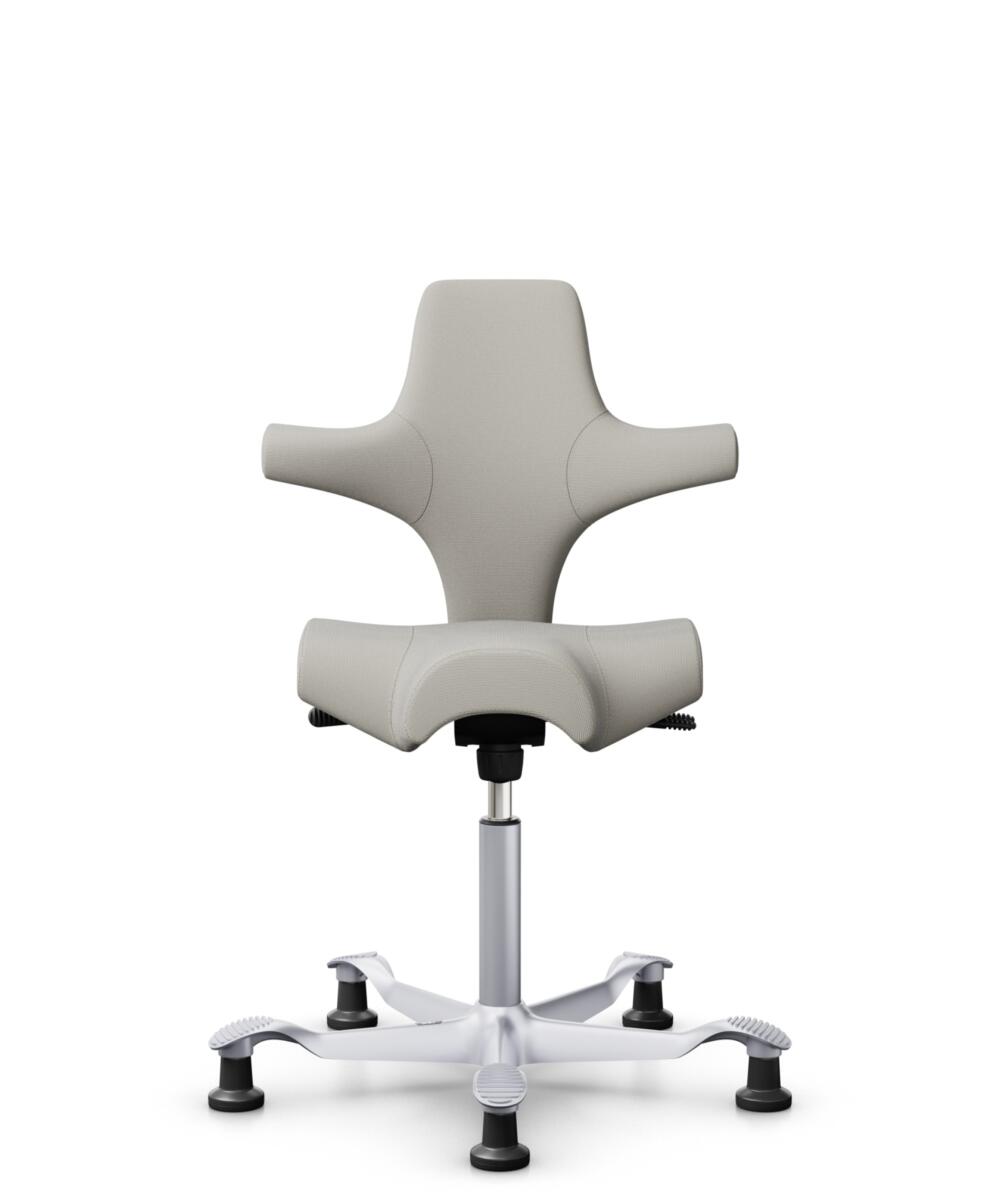 HÅG Capisco 8106 - Steelcut Trio 3 (Kvadrat) - Wol / Polyamide - STT213 - Light beige - Framekleur - Zilver - Gasveer - 265 mm (Zithoogte 53-79cm) - Vloercontact - Glijdoppen - Voetenring - Nee, geen voetenring - Voetster - Nee, voetster in framekleur - 1