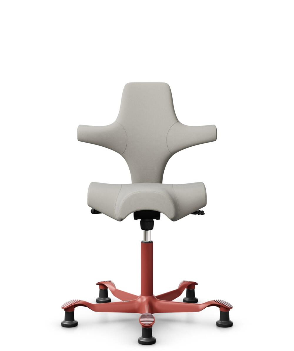 HÅG Capisco 8106 - Steelcut Trio 3 (Kvadrat) - Wol / Polyamide - STT213 - Light beige - Framekleur - Blush Rose - Gasveer - 200 mm (Zithoogte 46-64cm) - Vloercontact - Glijdoppen - Voetenring - Nee, geen voetenring - Voetster - Nee, voetster in framekleur - 1
