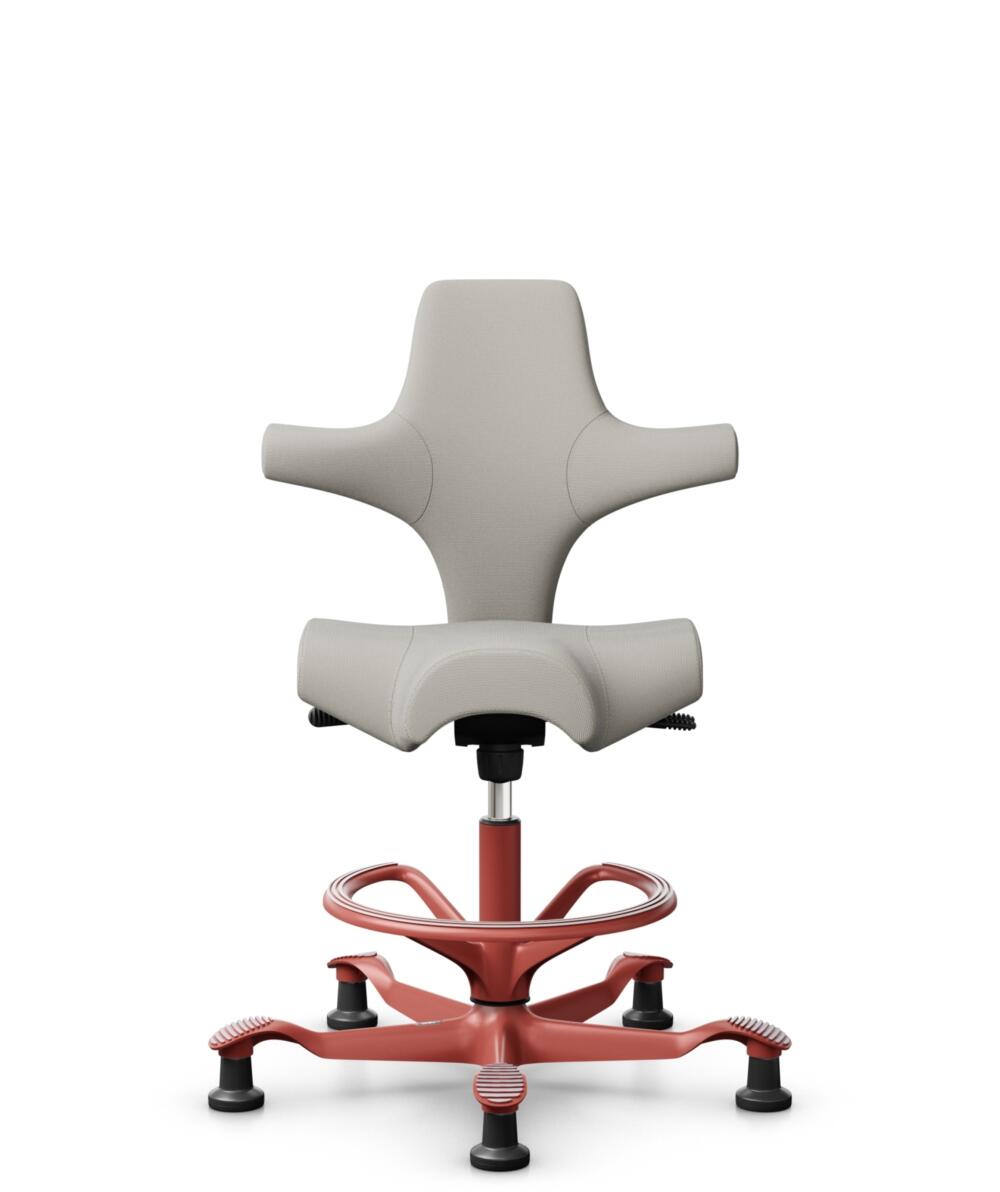 HÅG Capisco 8106 - Steelcut Trio 3 (Kvadrat) - Wol / Polyamide - STT213 - Light beige - Framekleur - Blush Rose - Gasveer - 265 mm (Zithoogte 53-79cm) - Vloercontact - Glijdoppen - Voetenring - Ja, in framekleur - Voetster - Nee, voetster in framekleur - 1