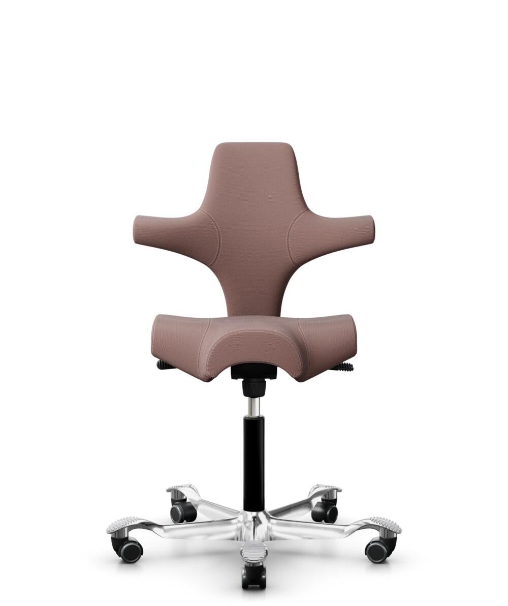 HÅG Capisco 8106 - Steelcut Trio 3 (Kvadrat) - Wol / Polyamide - STT645 - Dusty red - Framekleur - Moss Grey - Gasveer - 150 mm (Zithoogte 40-55cm) - Vloercontact - Harde wielen t.b.v. zachte vloeren - Voetenring - Nee, geen voetenring - Voetster - Ja,... - 1