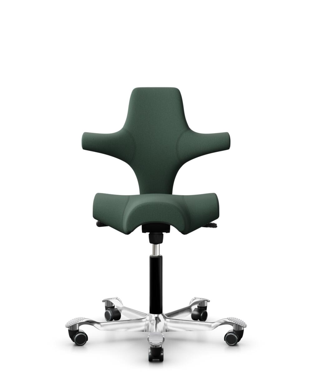 HÅG Capisco 8106 - Steelcut Trio 3 (Kvadrat) - Wol / Polyamide - STT966 - Brown grey - Framekleur - Zwart - Gasveer - 150 mm (Zithoogte 40-55cm) - Vloercontact - Harde wielen t.b.v. zachte vloeren - Voetenring - Nee, geen voetenring - Voetster - Ja, vo... - 1