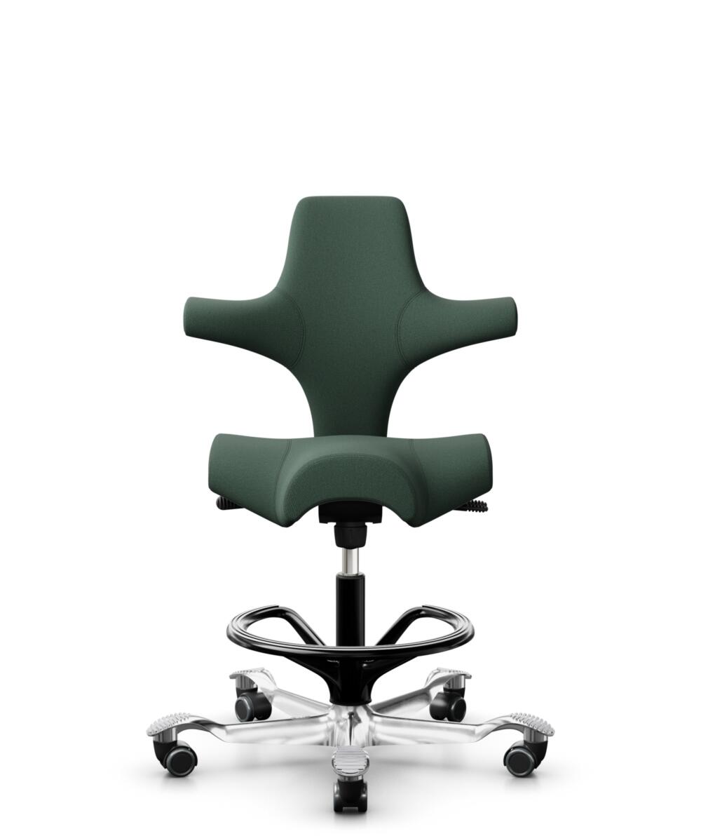 HÅG Capisco 8106 - Steelcut Trio 3 (Kvadrat) - Wol / Polyamide - STT966 - Brown grey - Framekleur - Zwart - Gasveer - 265 mm (Zithoogte 53-79cm) - Vloercontact - Zachte wielen t.b.v. harde vloeren - Voetenring - Ja, in framekleur - Voetster - Ja, voets... - 1