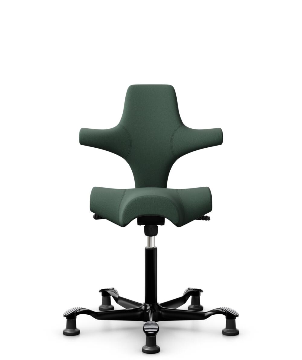 HÅG Capisco 8106 - Steelcut Trio 3 (Kvadrat) - Wol / Polyamide - STT966 - Brown grey - Framekleur - Zwart - Gasveer - 265 mm (Zithoogte 53-79cm) - Vloercontact - Glijdoppen - Voetenring - Nee, geen voetenring - Voetster - Nee, voetster in framekleur - 1