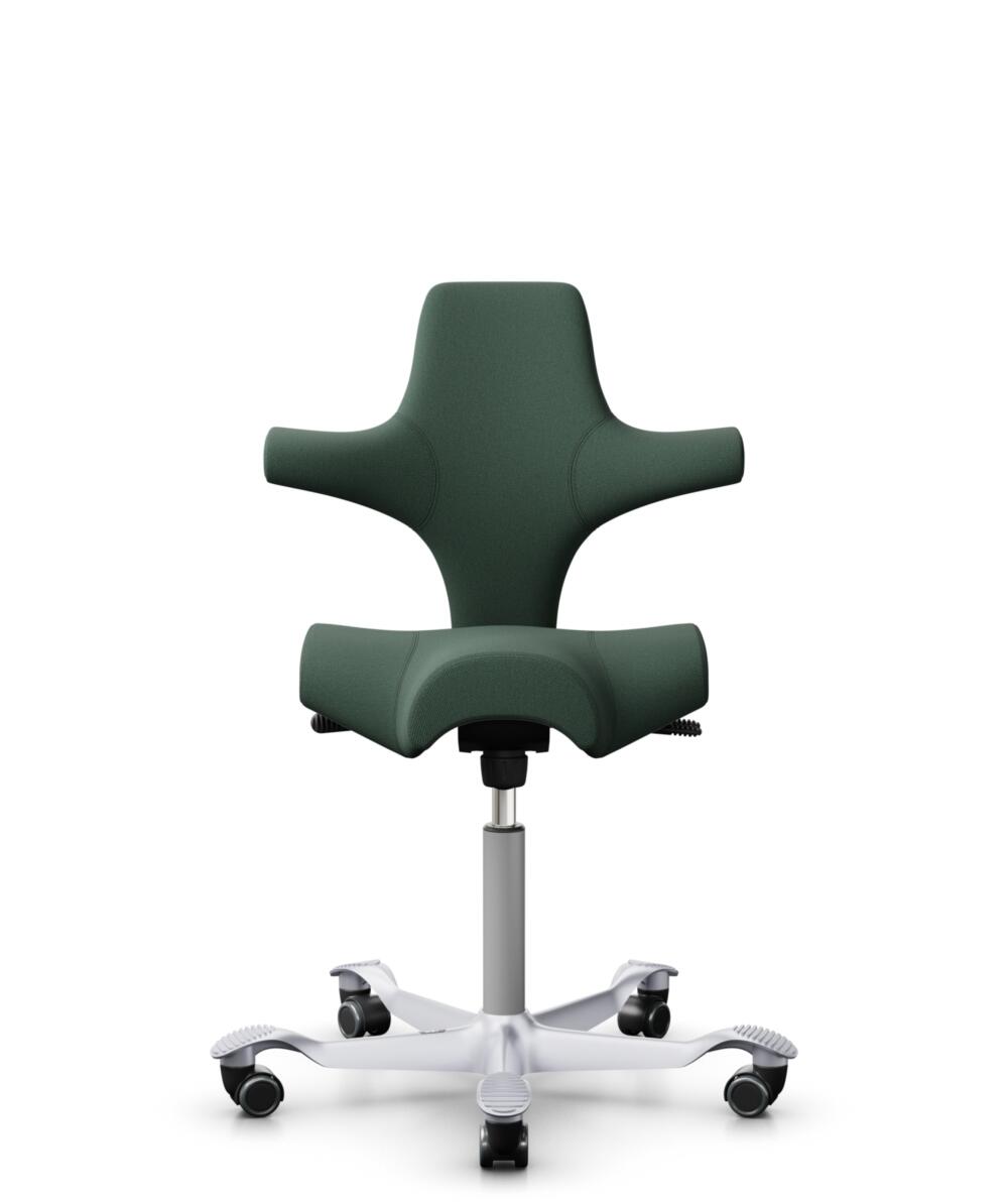 HÅG Capisco 8106 - Steelcut Trio 3 (Kvadrat) - Wol / Polyamide - STT966 - Brown grey - Framekleur - Zilver - Gasveer - 150 mm (Zithoogte 40-55cm) - Vloercontact - Zachte wielen t.b.v. harde vloeren - Voetenring - Nee, geen voetenring - Voetster - Nee, ... - 1