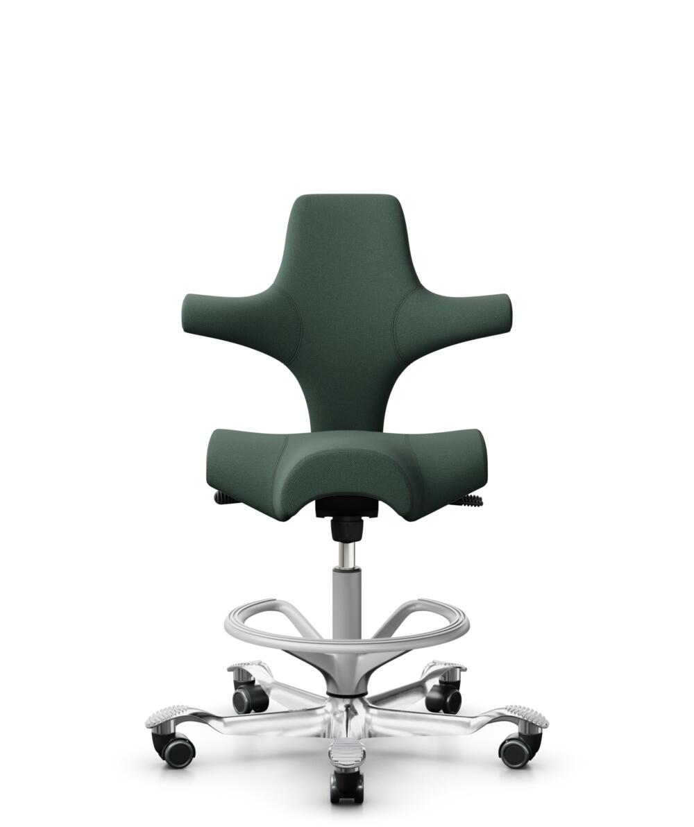 HÅG Capisco 8106 - Steelcut Trio 3 (Kvadrat) - Wol / Polyamide - STT966 - Brown grey - Framekleur - Zilver - Gasveer - 200 mm (Zithoogte 46-64cm) - Vloercontact - Zachte wielen t.b.v. harde vloeren - Voetenring - Ja, in framekleur - Voetster - Ja, voet... - 1