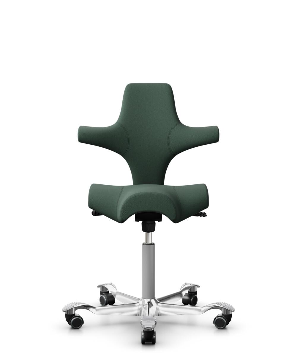 HÅG Capisco 8106 - Steelcut Trio 3 (Kvadrat) - Wol / Polyamide - STT966 - Brown grey - Framekleur - Zilver - Gasveer - 265 mm (Zithoogte 53-79cm) - Vloercontact - Zachte wielen t.b.v. harde vloeren - Voetenring - Nee, geen voetenring - Voetster - Ja, v... - 1