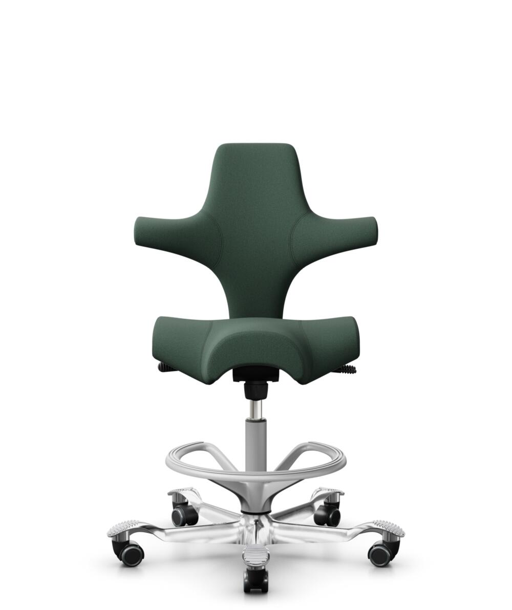 HÅG Capisco 8106 - Steelcut Trio 3 (Kvadrat) - Wol / Polyamide - STT966 - Brown grey - Framekleur - Zilver - Gasveer - 265 mm (Zithoogte 53-79cm) - Vloercontact - Zachte wielen t.b.v. harde vloeren - Voetenring - Ja, in framekleur - Voetster - Ja, voet... - 1