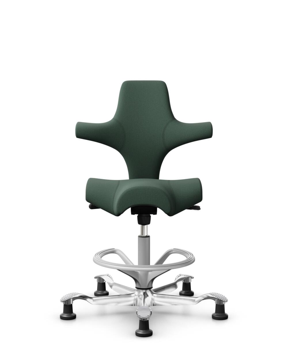 HÅG Capisco 8106 - Steelcut Trio 3 (Kvadrat) - Wol / Polyamide - STT966 - Brown grey - Framekleur - Zilver - Gasveer - 265 mm (Zithoogte 53-79cm) - Vloercontact - Glijdoppen - Voetenring - Ja, in framekleur - Voetster - Ja, voetster in gepolijst aluminium - 1