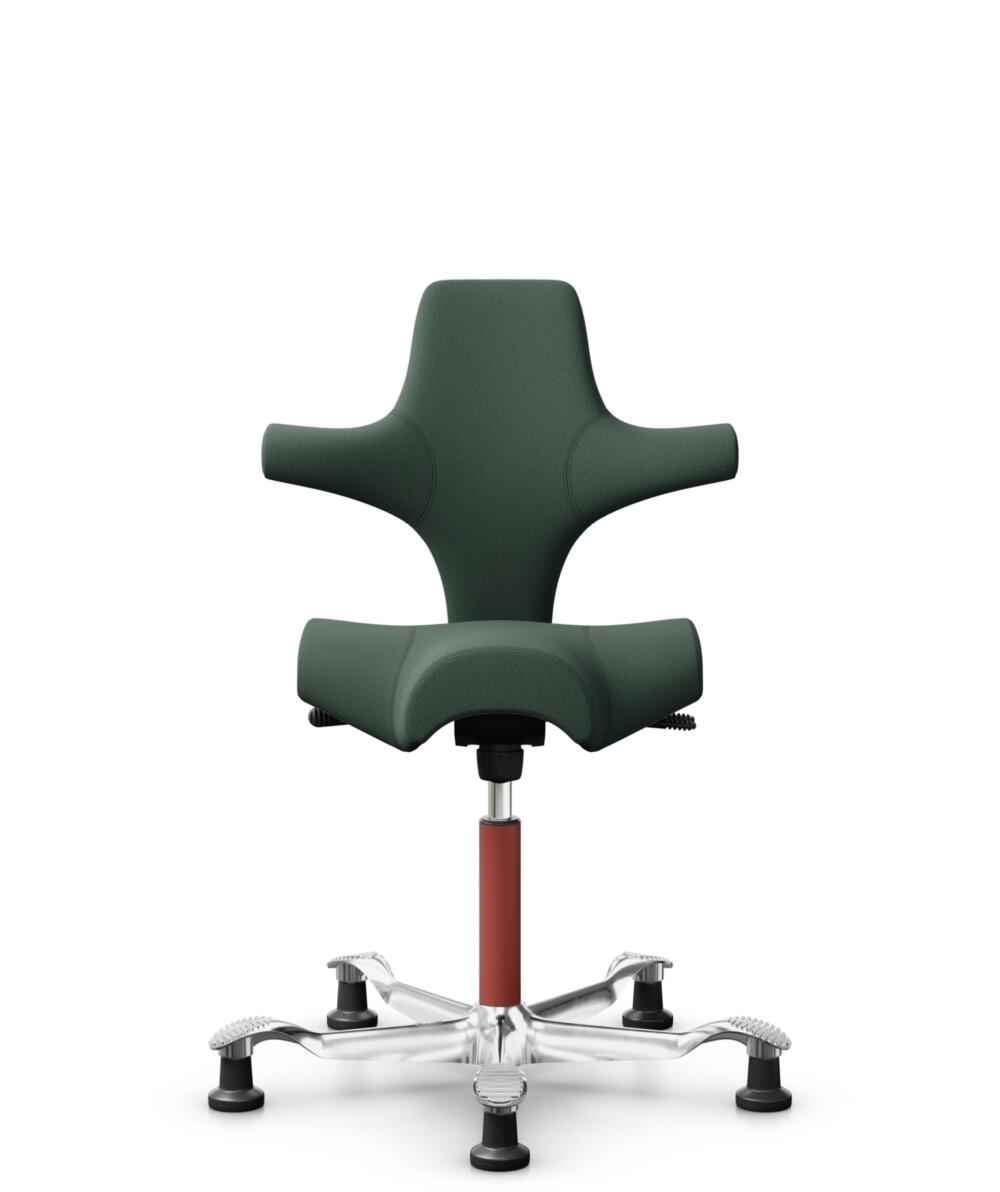 HÅG Capisco 8106 - Steelcut Trio 3 (Kvadrat) - Wol / Polyamide - STT966 - Brown grey - Framekleur - Blush Rose - Gasveer - 150 mm (Zithoogte 40-55cm) - Vloercontact - Glijdoppen - Voetenring - Nee, geen voetenring - Voetster - Ja, voetster in gepolijst... - 1