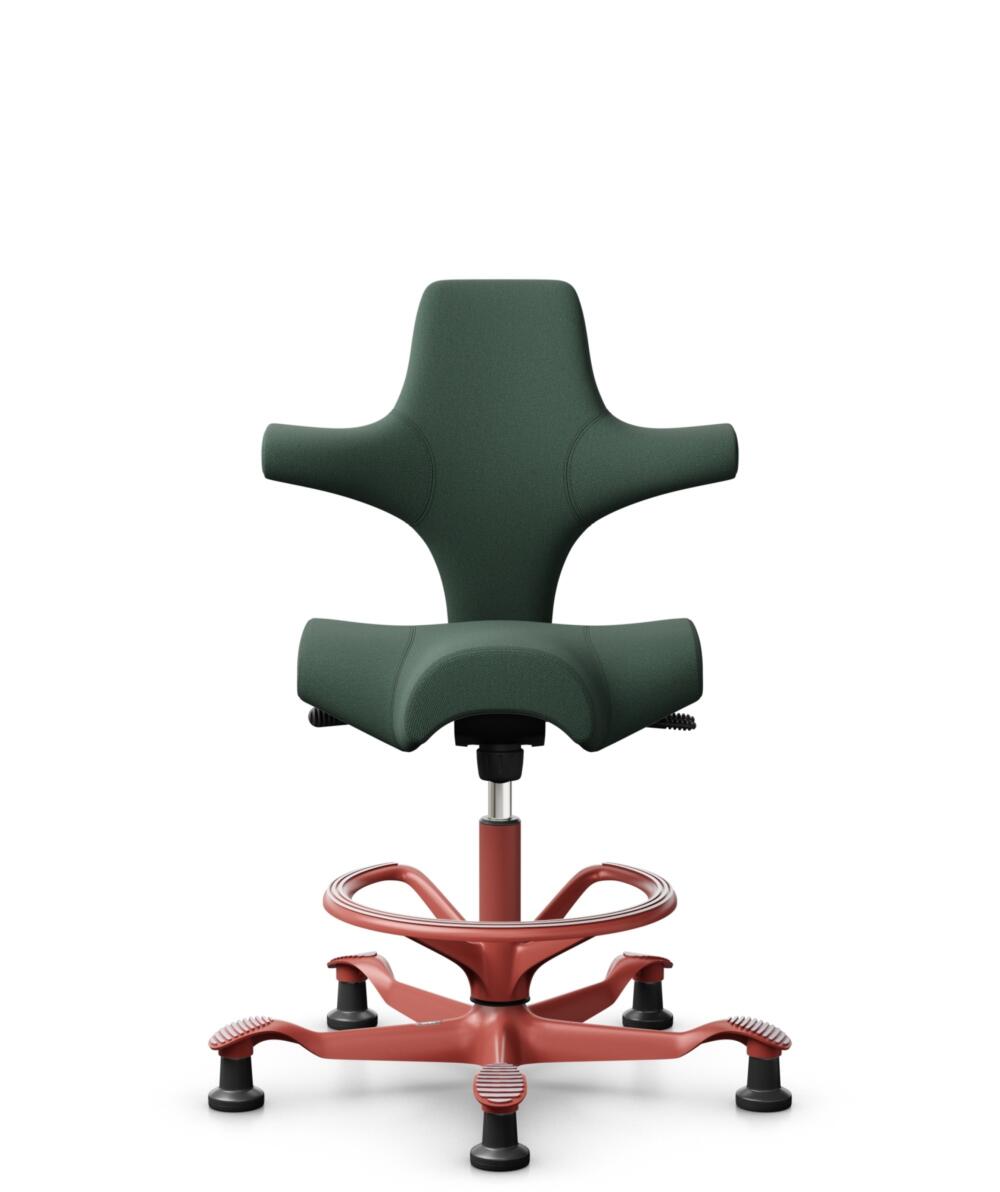 HÅG Capisco 8106 - Steelcut Trio 3 (Kvadrat) - Wol / Polyamide - STT966 - Brown grey - Framekleur - Blush Rose - Gasveer - 265 mm (Zithoogte 53-79cm) - Vloercontact - Glijdoppen - Voetenring - Ja, in framekleur - Voetster - Nee, voetster in framekleur - 1