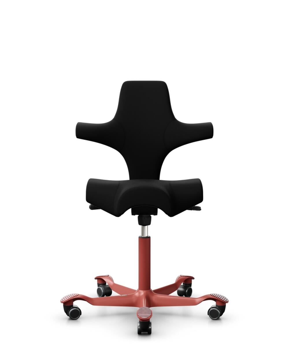 HÅG Capisco 8106 - Steelcut 3 (Kvadrat) - Wol / Polyamide - STT190 - Black - Framekleur - Blush Rose - Gasveer - 200 mm (Zithoogte 46-64cm) - Vloercontact - Zachte wielen t.b.v. harde vloeren - Voetenring - Nee, geen voetenring - Voetster - Nee, voetst... - 1