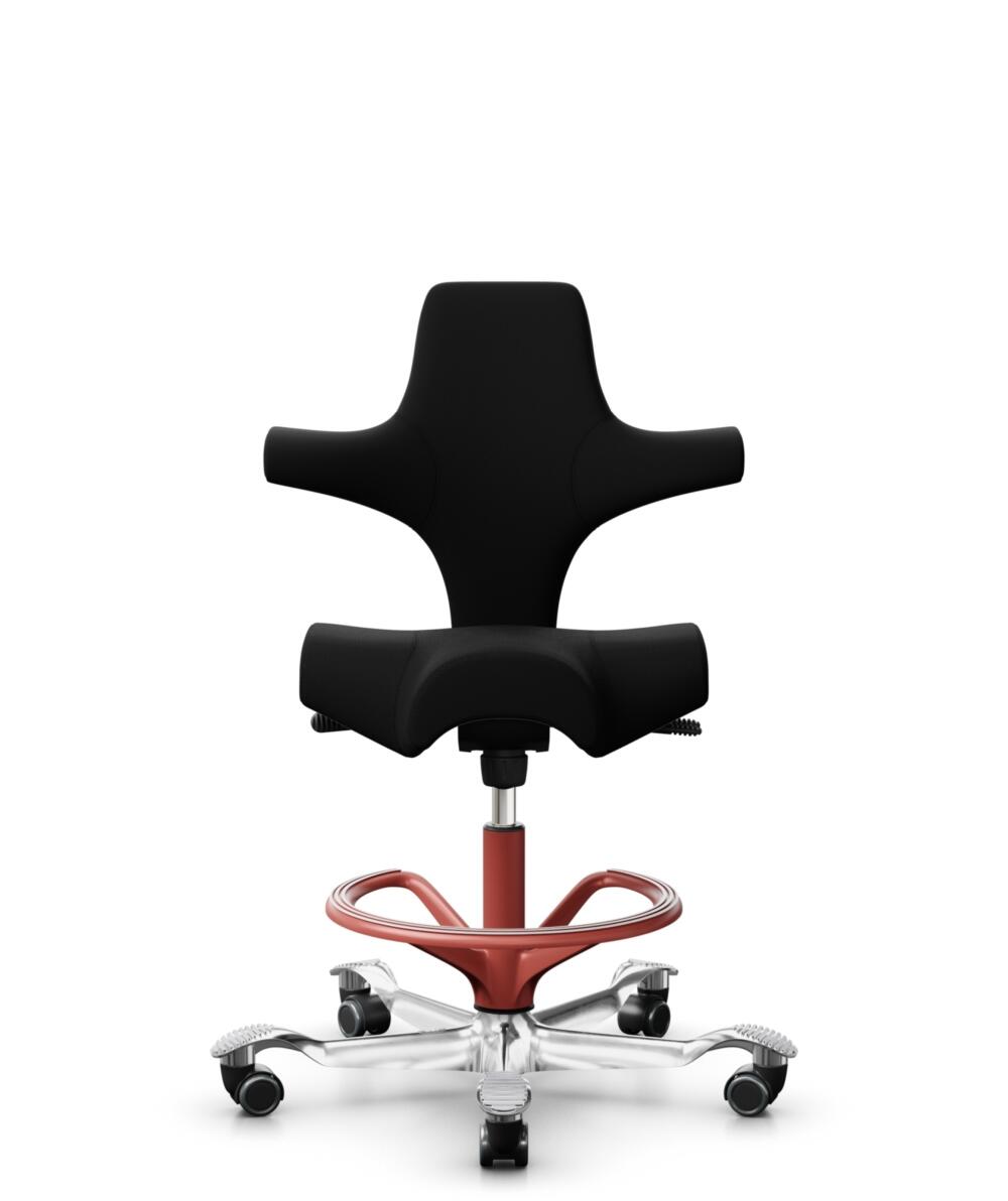 HÅG Capisco 8106 - Steelcut 3 (Kvadrat) - Wol / Polyamide - STT190 - Black - Framekleur - Blush Rose - Gasveer - 200 mm (Zithoogte 46-64cm) - Vloercontact - Zachte wielen t.b.v. harde vloeren - Voetenring - Ja, in framekleur - Voetster - Ja, voetster i... - 1