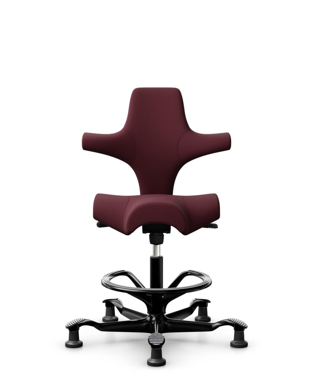 HÅG Capisco 8106 - Steelcut 3 (Kvadrat) - Wol / Polyamide - STT682 Chestnut - Framekleur - Zwart - Gasveer - 200 mm (Zithoogte 46-64cm) - Vloercontact - Glijdoppen - Voetenring - Ja, in framekleur - Voetster - Nee, voetster in framekleur - 1