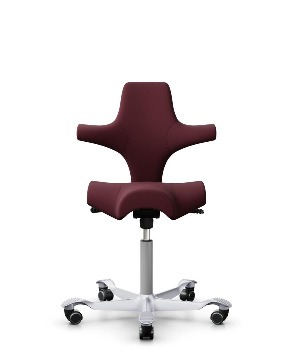 HÅG Capisco 8106 - Steelcut 3 (Kvadrat) - Wol / Polyamide - STT682 Chestnut - Framekleur - Zilver - Gasveer - 200 mm (Zithoogte 46-64cm) - Vloercontact - Zachte wielen t.b.v. harde vloeren - Voetenring - Nee, geen voetenring - Voetster - Nee, voetster ... - 1