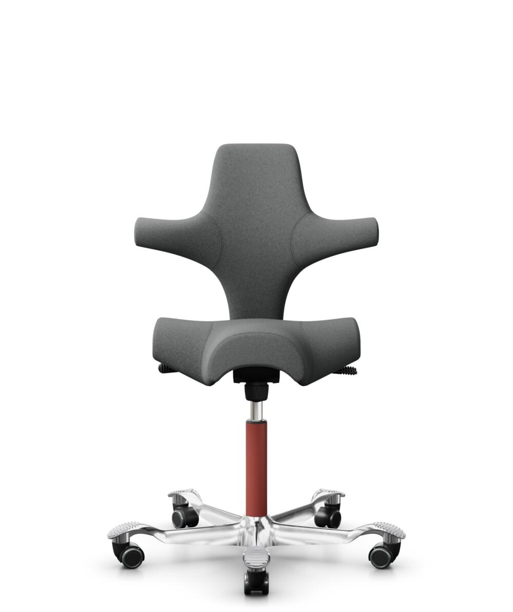 HÅG Capisco 8106 - Cura Loop (Gabriel) - Gerecycled Polyester - CLP60109 - Grey - Framekleur - Blush Rose - Gasveer - 150 mm (Zithoogte 40-55cm) - Vloercontact - Harde wielen t.b.v. zachte vloeren - Voetenring - Nee, geen voetenring - Voetster - Ja, vo... - 1