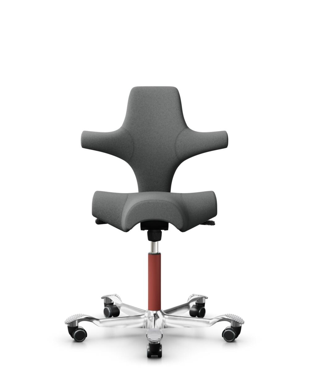 HÅG Capisco 8106 - Cura Loop (Gabriel) - Gerecycled Polyester - CLP60109 - Grey - Framekleur - Blush Rose - Gasveer - 265 mm (Zithoogte 53-79cm) - Vloercontact - Zachte wielen t.b.v. harde vloeren - Voetenring - Nee, geen voetenring - Voetster - Ja, vo... - 1