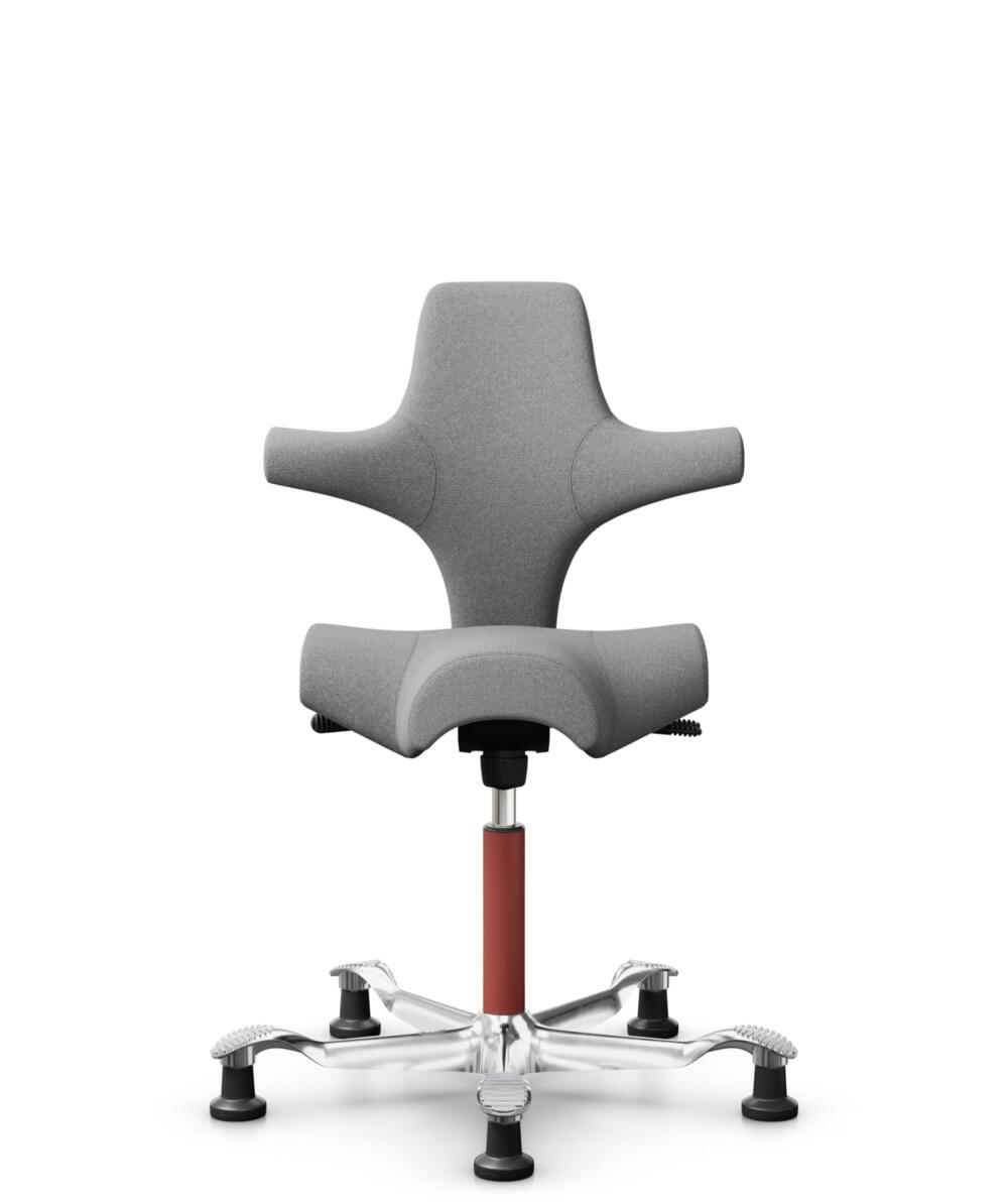 HÅG Capisco 8106 - Cura Loop (Gabriel) - Gerecycled Polyester - CLP60110 Light grey - Framekleur - Blush Rose - Gasveer - 150 mm (Zithoogte 40-55cm) - Vloercontact - Glijdoppen - Voetenring - Nee, geen voetenring - Voetster - Ja, voetster in gepolijst ... - 1