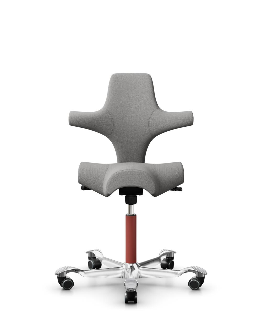 HÅG Capisco 8106 - Cura Loop (Gabriel) - Gerecycled Polyester - CLP60110 Light grey - Framekleur - Blush Rose - Gasveer - 200 mm (Zithoogte 46-64cm) - Vloercontact - Zachte wielen t.b.v. harde vloeren - Voetenring - Nee, geen voetenring - Voetster - Ja... - 1