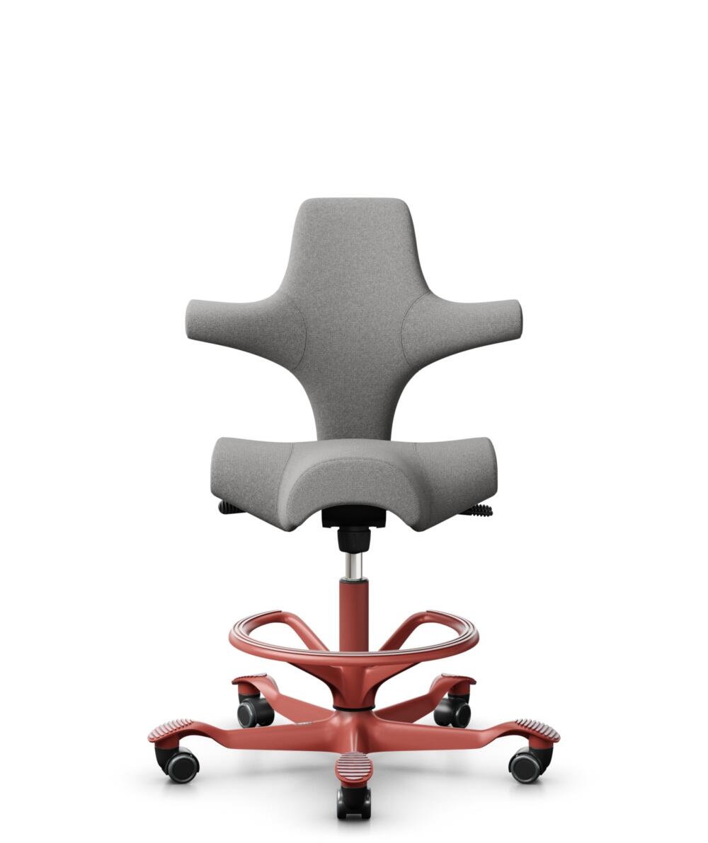 HÅG Capisco 8106 - Cura Loop (Gabriel) - Gerecycled Polyester - CLP60110 Light grey - Framekleur - Blush Rose - Gasveer - 200 mm (Zithoogte 46-64cm) - Vloercontact - Zachte wielen t.b.v. harde vloeren - Voetenring - Ja, in framekleur - Voetster - Nee, ... - 1