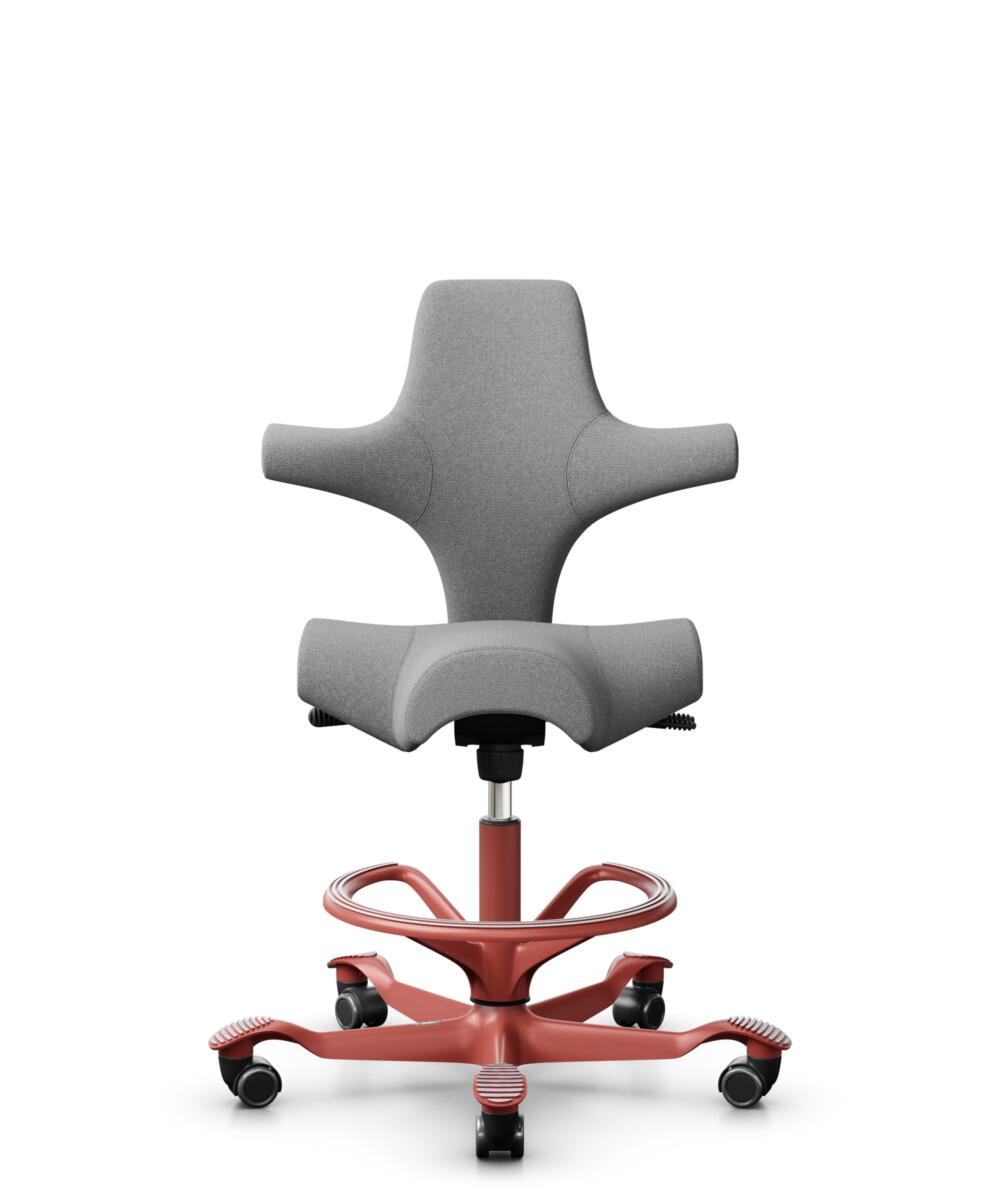 HÅG Capisco 8106 - Cura Loop (Gabriel) - Gerecycled Polyester - CLP60110 Light grey - Framekleur - Blush Rose - Gasveer - 265 mm (Zithoogte 53-79cm) - Vloercontact - Zachte wielen t.b.v. harde vloeren - Voetenring - Ja, in framekleur - Voetster - Nee, ... - 1