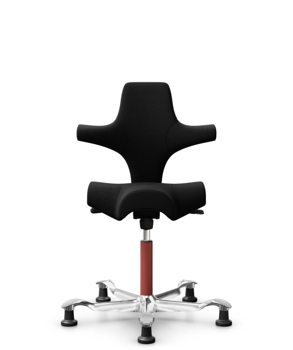 HÅG Capisco 8106 - Cura Loop (Gabriel) - Gerecycled Polyester - CLP60999 Black - Framekleur - Blush Rose - Gasveer - 200 mm (Zithoogte 46-64cm) - Vloercontact - Glijdoppen - Voetenring - Nee, geen voetenring - Voetster - Ja, voetster in gepolijst alumi... - 1