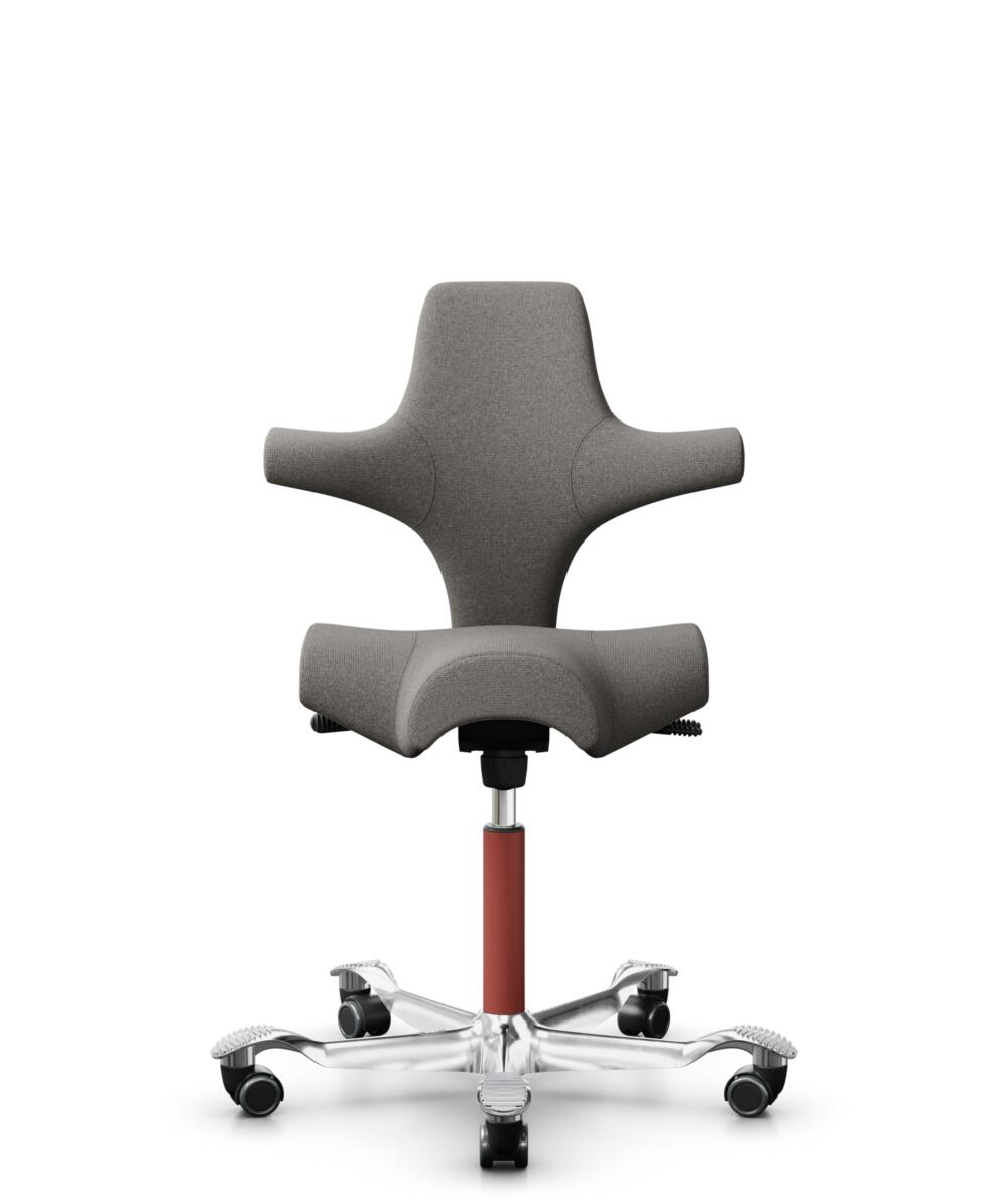 HÅG Capisco 8106 - Cura Loop (Gabriel) - Gerecycled Polyester - CLP61168 Beige-grey - Framekleur - Blush Rose - Gasveer - 150 mm (Zithoogte 40-55cm) - Vloercontact - Zachte wielen t.b.v. harde vloeren - Voetenring - Nee, geen voetenring - Voetster - Ja... - 1