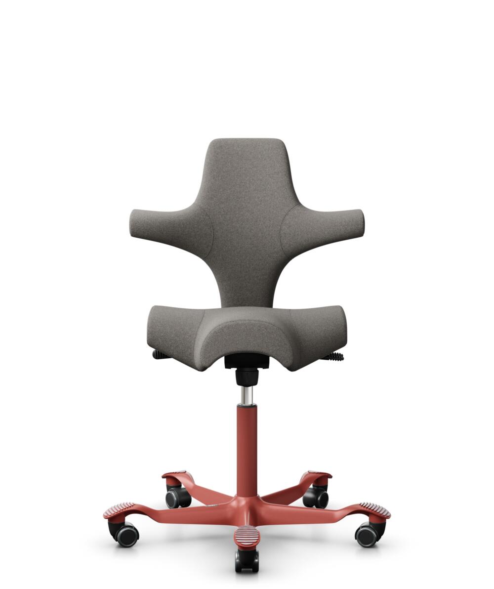 HÅG Capisco 8106 - Cura Loop (Gabriel) - Gerecycled Polyester - CLP61168 Beige-grey - Framekleur - Blush Rose - Gasveer - 200 mm (Zithoogte 46-64cm) - Vloercontact - Harde wielen t.b.v. zachte vloeren - Voetenring - Nee, geen voetenring - Voetster - Ne... - 1