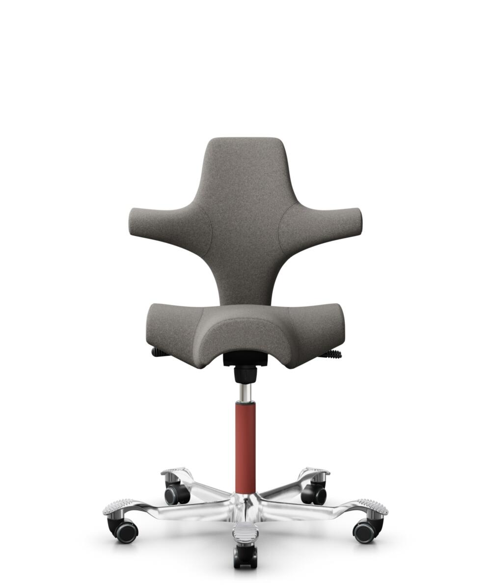 HÅG Capisco 8106 - Cura Loop (Gabriel) - Gerecycled Polyester - CLP61168 Beige-grey - Framekleur - Blush Rose - Gasveer - 265 mm (Zithoogte 53-79cm) - Vloercontact - Harde wielen t.b.v. zachte vloeren - Voetenring - Nee, geen voetenring - Voetster - Ja... - 1