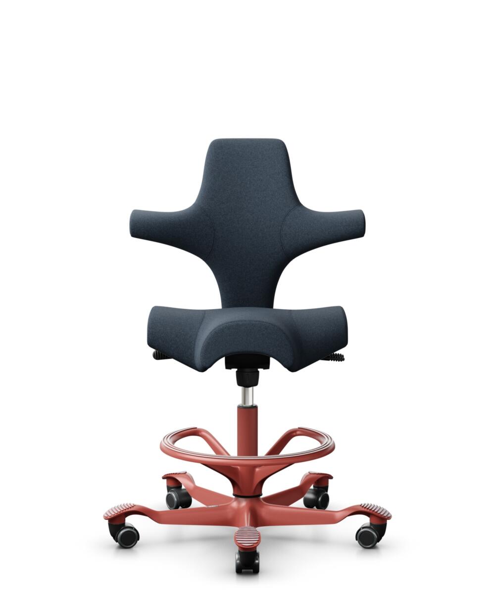 HÅG Capisco 8106 - Cura Loop (Gabriel) - Gerecycled Polyester - CLP66165 Blue - Framekleur - Blush Rose - Gasveer - 200 mm (Zithoogte 46-64cm) - Vloercontact - Zachte wielen t.b.v. harde vloeren - Voetenring - Ja, in framekleur - Voetster - Nee, voetst... - 1