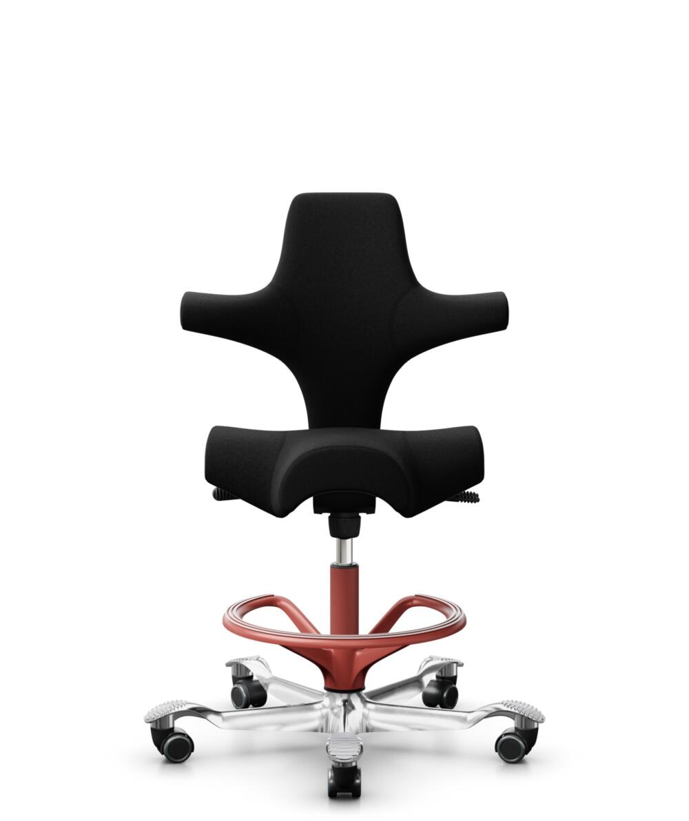 HÅG Capisco 8106 - Cura Loop (Gabriel) - Gerecycled Polyester - CLP60999 Black - Framekleur - Blush Rose - Gasveer - 200 mm (Zithoogte 46-64cm) - Vloercontact - Harde wielen t.b.v. zachte vloeren - Voetenring - Ja, in framekleur - Voetster - Ja, voetst... - 1