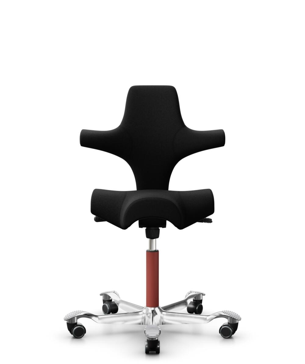 HÅG Capisco 8106 - Cura Loop (Gabriel) - Gerecycled Polyester - CLP60999 Black - Framekleur - Blush Rose - Gasveer - 200 mm (Zithoogte 46-64cm) - Vloercontact - Harde wielen t.b.v. zachte vloeren - Voetenring - Nee, geen voetenring - Voetster - Ja, voe... - 1