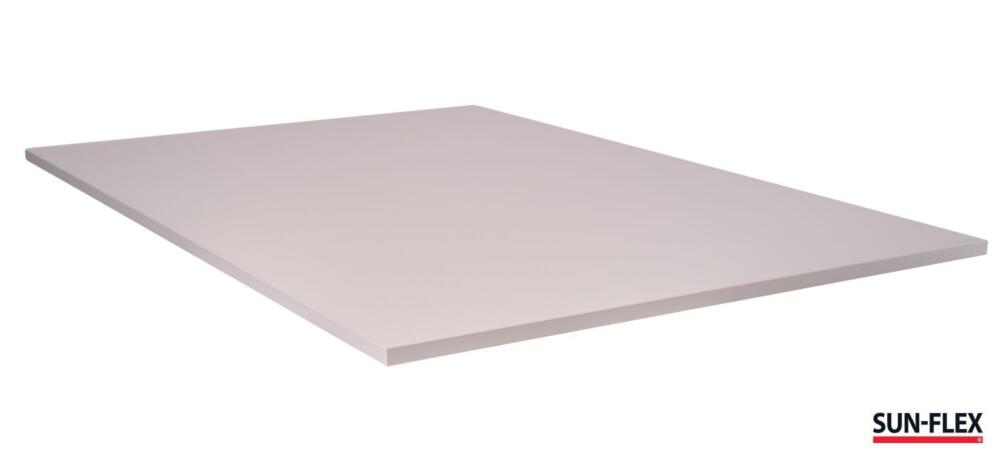 Grijs blad van SUN-FLEX®EASYDESK ADAPT VI zit-sta bureau wit met  aluminium grijs frame