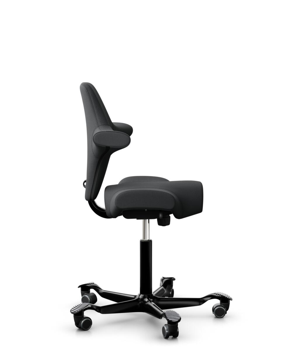 HÅG Capisco 8106 - Select (Gabriel) - Wol / Polyamide - SC60051 - Charcoal - Framekleur - Zwart - Gasveer - 200 mm (Zithoogte 46-64cm) - Vloercontact - Harde wielen t.b.v. zachte vloeren - Voetenring - Nee, geen voetenring - Voetster - Nee, voetster in... - 2