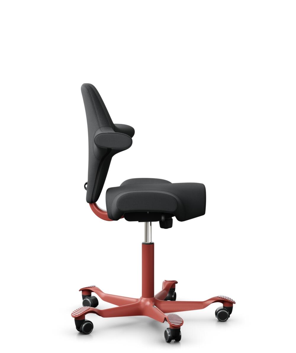 HÅG Capisco 8106 - Select (Gabriel) - Wol / Polyamide - SC60051 - Charcoal - Framekleur - Blush Rose - Gasveer - 265 mm (Zithoogte 53-79cm) - Vloercontact - Harde wielen t.b.v. zachte vloeren - Voetenring - Nee, geen voetenring - Voetster - Nee, voetst... - 2