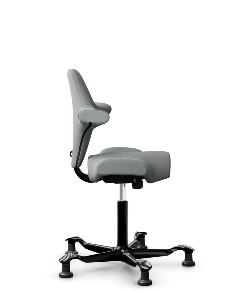 HÅG Capisco 8106 - Select (Gabriel) - Wol / Polyamide - SC60131 - Light ash grey - Framekleur - Zwart - Gasveer - 150 mm (Zithoogte 40-55cm) - Vloercontact - Glijdoppen - Voetenring - Nee, geen voetenring - Voetster - Nee, voetster in framekleur - 1