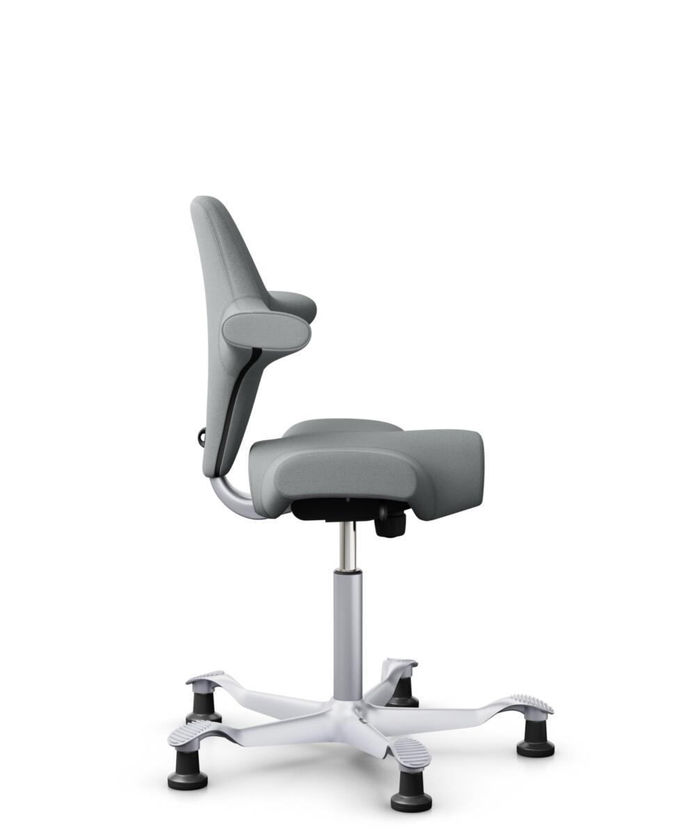 HÅG Capisco 8106 - Select (Gabriel) - Wol / Polyamide - SC60131 - Light ash grey - Framekleur - Zilver - Gasveer - 200 mm (Zithoogte 46-64cm) - Vloercontact - Glijdoppen - Voetenring - Nee, geen voetenring - Voetster - Nee, voetster in framekleur - 3