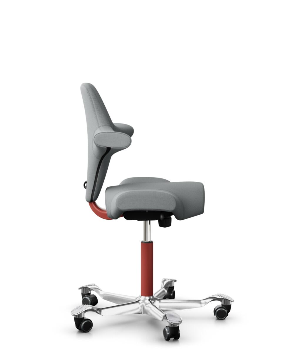 HÅG Capisco 8106 - Select (Gabriel) - Wol / Polyamide - SC60131 - Light ash grey - Framekleur - Blush Rose - Gasveer - 150 mm (Zithoogte 40-55cm) - Vloercontact - Zachte wielen t.b.v. harde vloeren - Voetenring - Nee, geen voetenring - Voetster - Ja, v... - 3