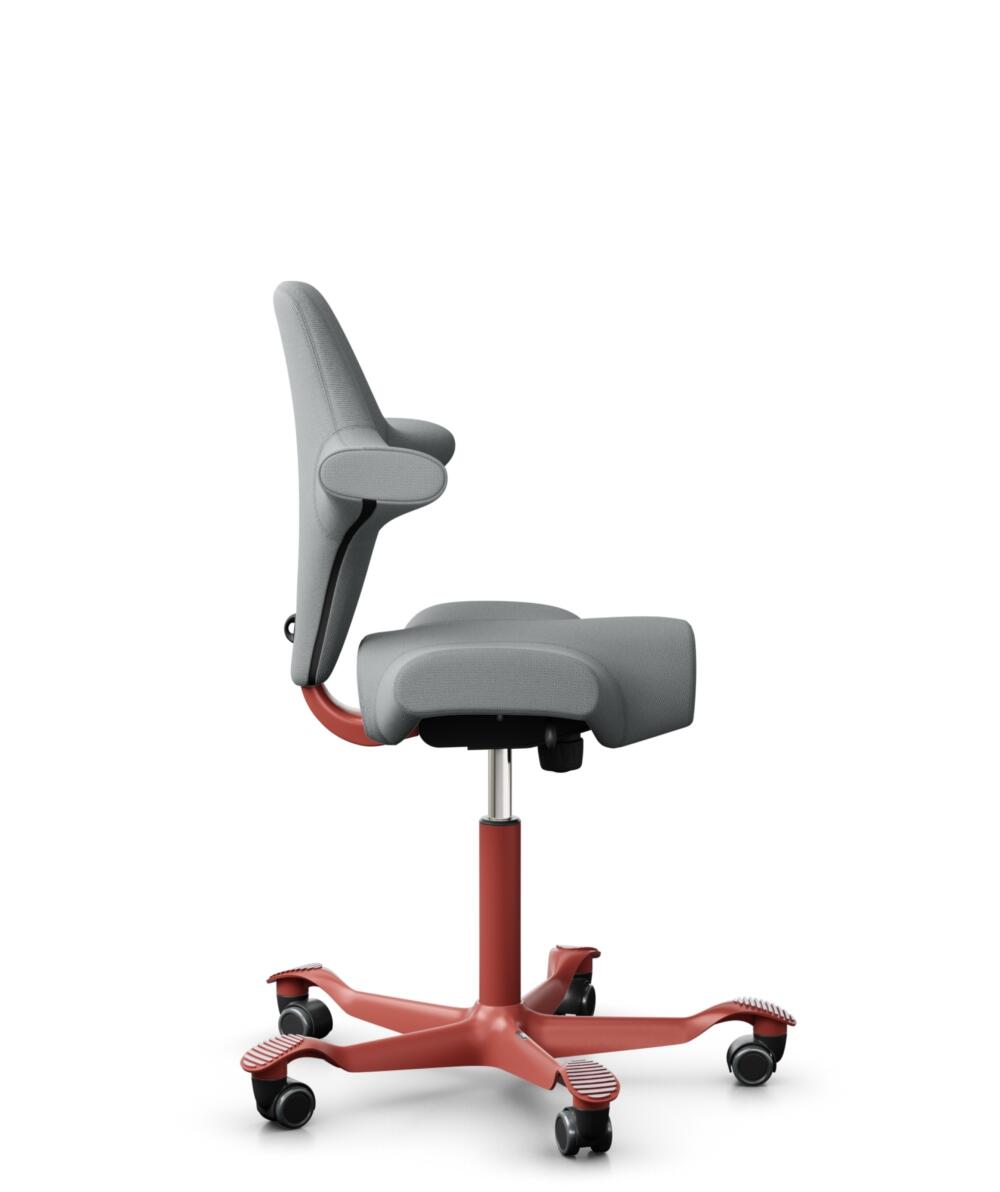 HÅG Capisco 8106 - Select (Gabriel) - Wol / Polyamide - SC60131 - Light ash grey - Framekleur - Blush Rose - Gasveer - 265 mm (Zithoogte 53-79cm) - Vloercontact - Zachte wielen t.b.v. harde vloeren - Voetenring - Nee, geen voetenring - Voetster - Nee, ... - 2