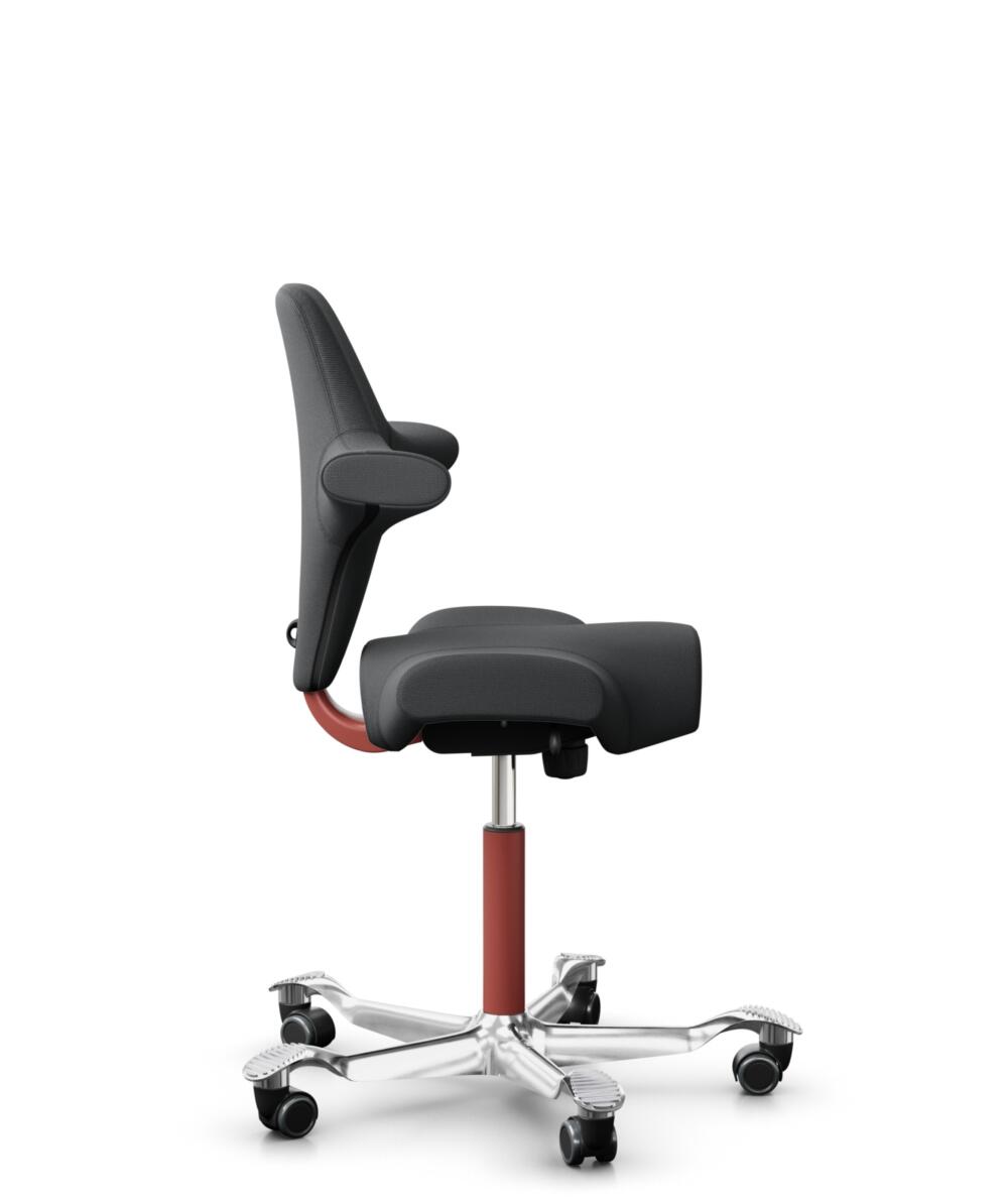 HÅG Capisco 8106 - Select (Gabriel) - Wol / Polyamide - SC60134 - Dark Grey - Framekleur - Blush Rose - Gasveer - 200 mm (Zithoogte 46-64cm) - Vloercontact - Harde wielen t.b.v. zachte vloeren - Voetenring - Nee, geen voetenring - Voetster - Ja, voetst... - 2
