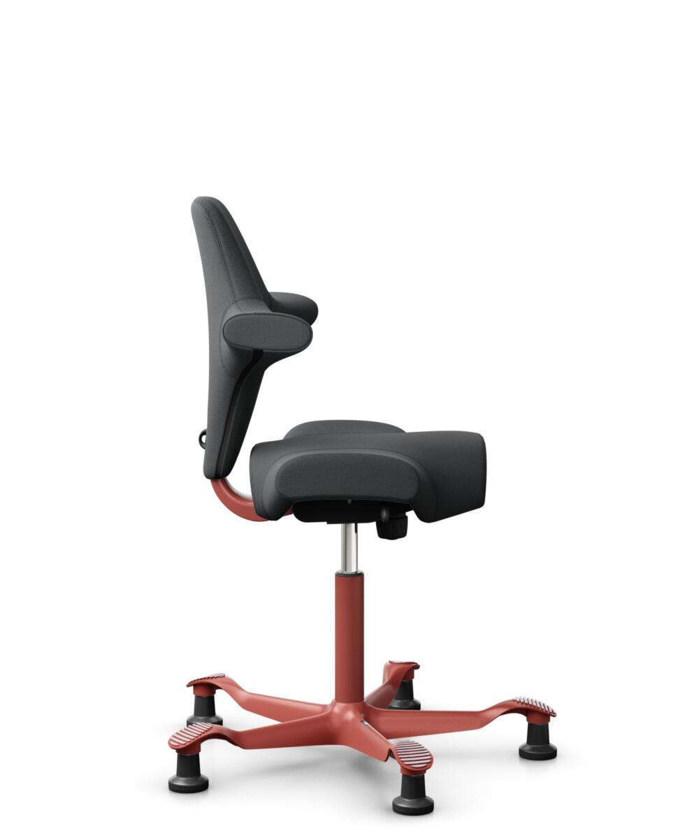 HÅG Capisco 8106 - Select (Gabriel) - Wol / Polyamide - SC60134 - Dark Grey - Framekleur - Blush Rose - Gasveer - 265 mm (Zithoogte 53-79cm) - Vloercontact - Glijdoppen - Voetenring - Nee, geen voetenring - Voetster - Nee, voetster in framekleur - 2