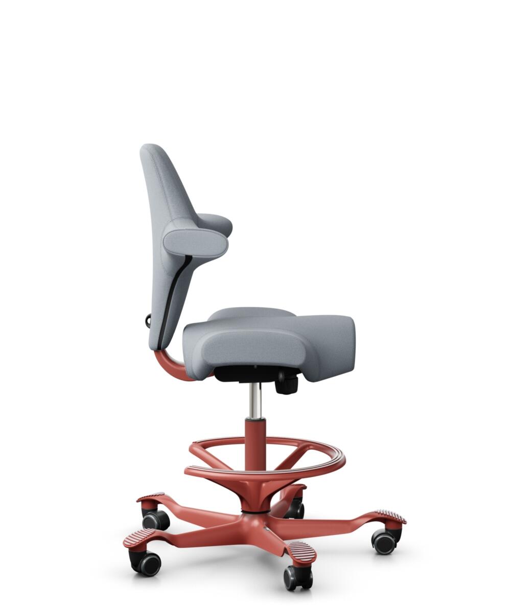 HÅG Capisco 8106 - Select (Gabriel) - Wol / Polyamide - SC60139 - Light grey - Framekleur - Zwart - Gasveer - 200 mm (Zithoogte 46-64cm) - Vloercontact - Zachte wielen t.b.v. harde vloeren - Voetenring - Ja, in framekleur - Voetster - Nee, voetster in ... - 2