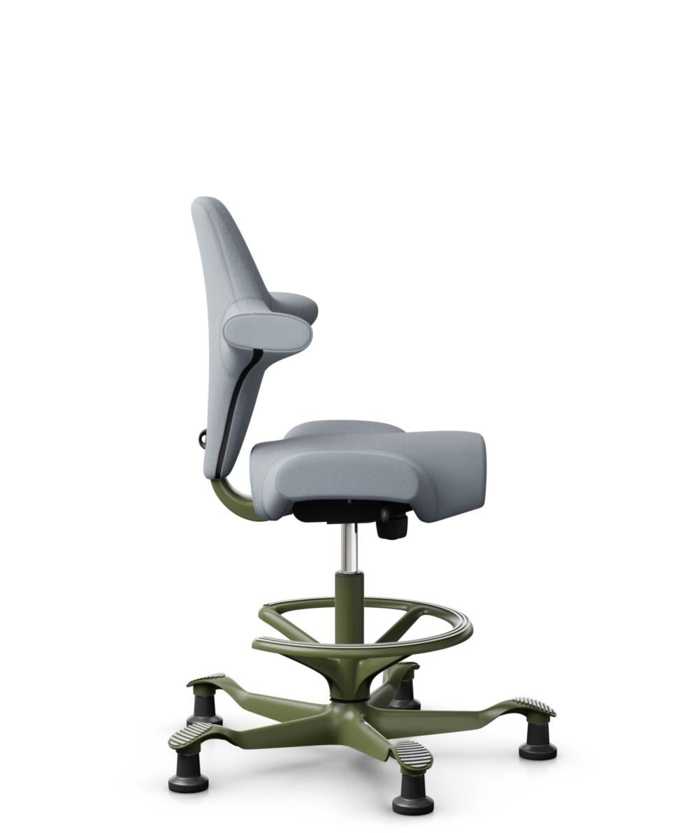 HÅG Capisco 8106 - Select (Gabriel) - Wol / Polyamide - SC60139 - Light grey - Framekleur - Wit - Gasveer - 200 mm (Zithoogte 46-64cm) - Vloercontact - Glijdoppen - Voetenring - Ja, in framekleur - Voetster - Nee, voetster in framekleur - 2