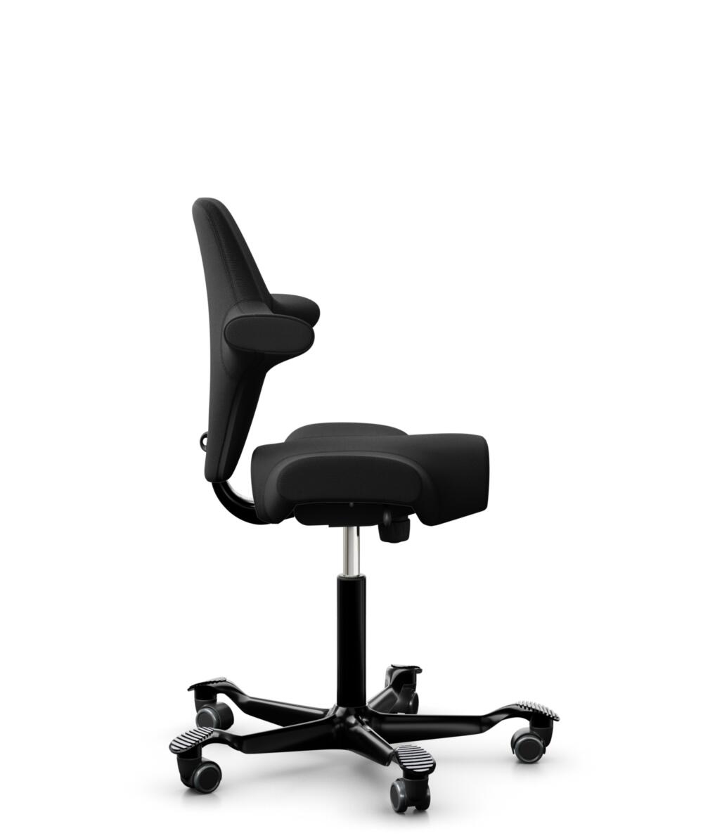 HÅG Capisco 8106 - Select (Gabriel) - Wol / Polyamide - SC60999 - Black - Framekleur - Zwart - Gasveer - 200 mm (Zithoogte 46-64cm) - Vloercontact - Zachte wielen t.b.v. harde vloeren - Voetenring - Nee, geen voetenring - Voetster - Nee, voetster in fr... - 2