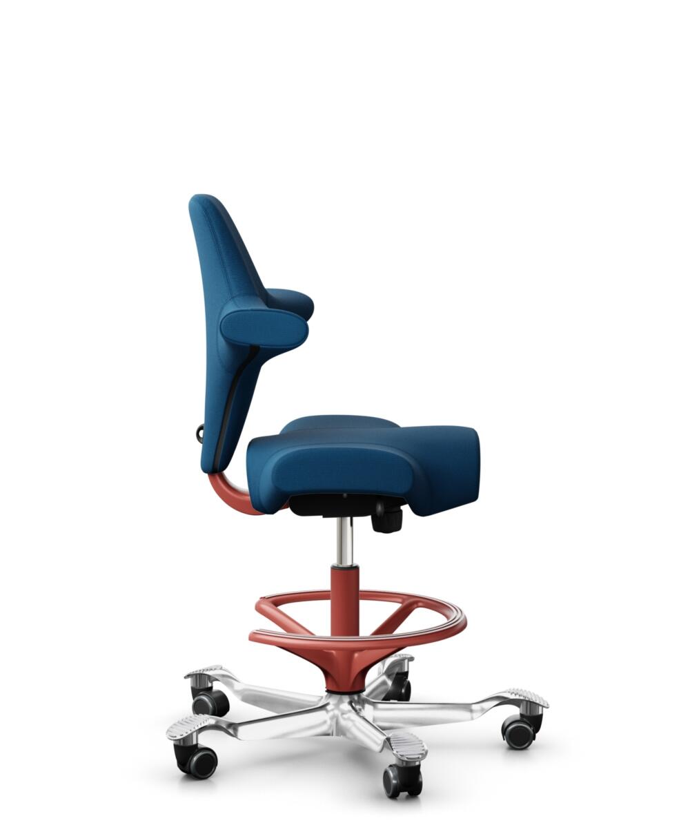 HÅG Capisco 8106 - Select (Gabriel) - Wol / Polyamide - SC66071 - Navy blue - Framekleur - Blush Rose - Gasveer - 200 mm (Zithoogte 46-64cm) - Vloercontact - Zachte wielen t.b.v. harde vloeren - Voetenring - Ja, in framekleur - Voetster - Ja, voetster ... - 2