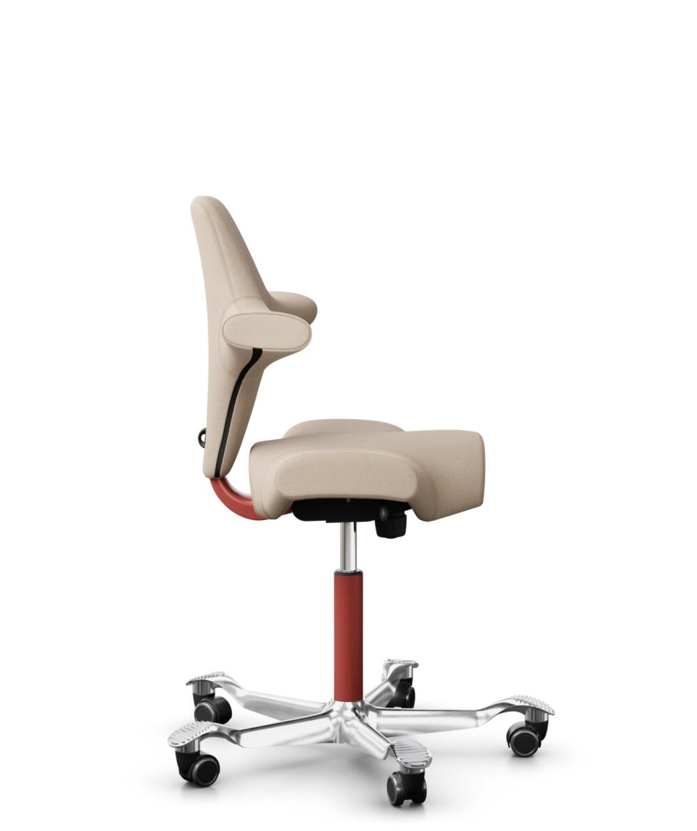 HÅG Capisco 8106 - Select (Gabriel) - Wol / Polyamide - SC61188 - Light beige - Framekleur - Blush Rose - Gasveer - 200 mm (Zithoogte 46-64cm) - Vloercontact - Harde wielen t.b.v. zachte vloeren - Voetenring - Nee, geen voetenring - Voetster - Ja, voet... - 2