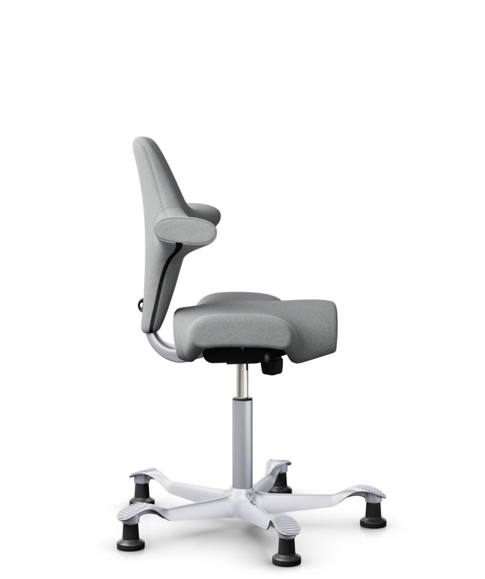 HÅG Capisco 8106 - Capture (Gabriel) - Wol / Polyamide - CPT4102 - Light grey - Framekleur - Zilver - Gasveer - 200 mm (Zithoogte 46-64cm) - Vloercontact - Glijdoppen - Voetenring - Nee, geen voetenring - Voetster - Nee, voetster in framekleur - 2